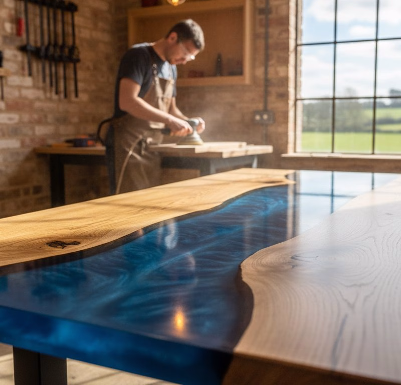 Best Wood for a River Table in the UK: An Artisan’s Guide for Essex Commissions